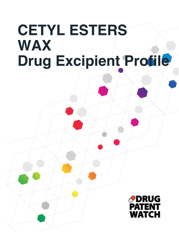 CETYL ESTERS WAX Drug Excipient Business Development Opportunity Report, 2024